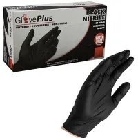 CERTIFIED Black Nitrile gloves powder free (pack of 100)